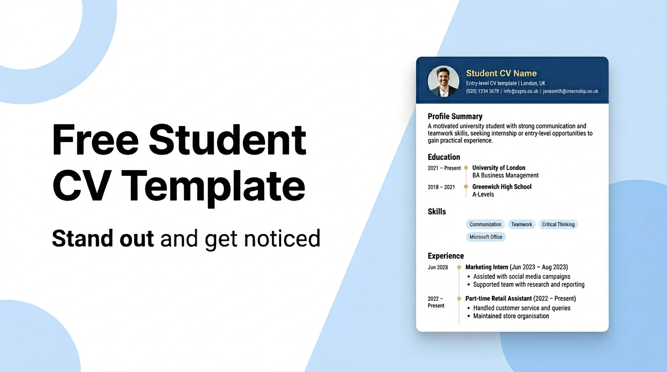 Free Student CV Template: How to Create a Professional CV That Gets You Noticed